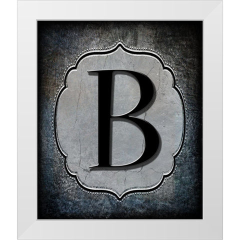 Letter B White Modern Wood Framed Art Print by LightBoxJournal