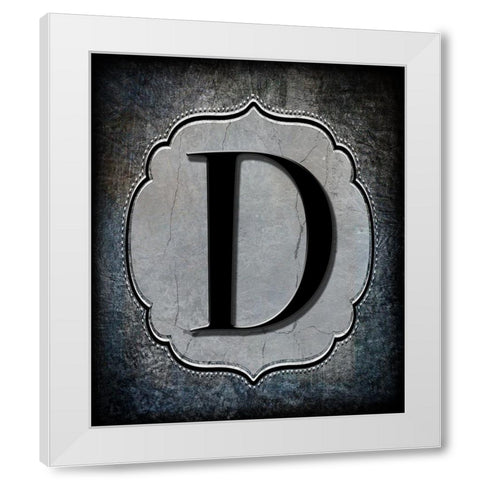 Letter D White Modern Wood Framed Art Print by LightBoxJournal