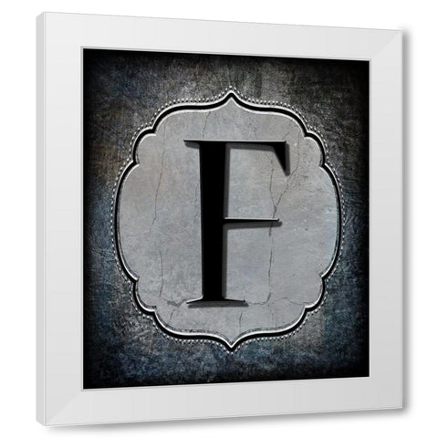 Letter F White Modern Wood Framed Art Print by LightBoxJournal