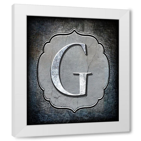 Letter G White Modern Wood Framed Art Print by LightBoxJournal