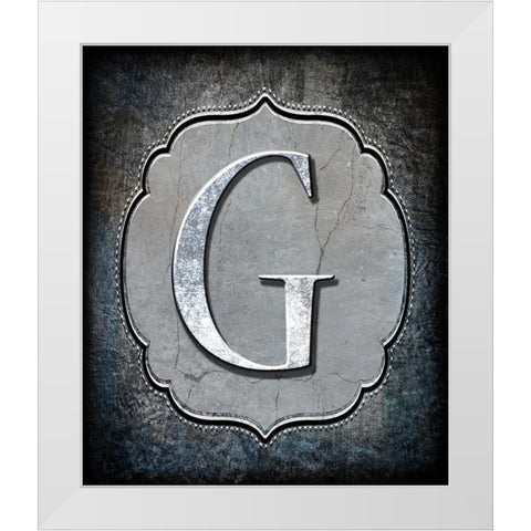 Letter G White Modern Wood Framed Art Print by LightBoxJournal