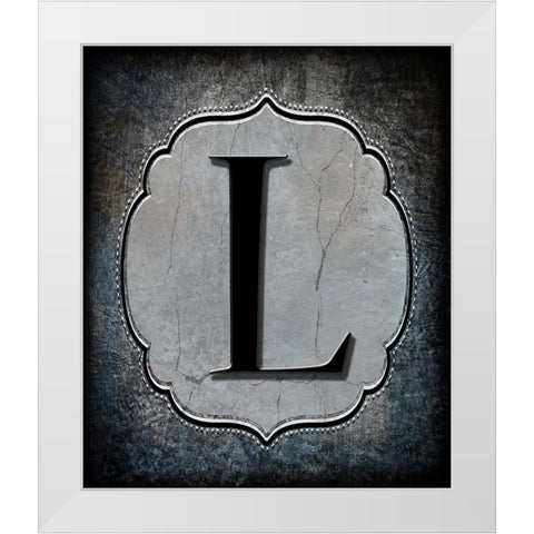 Letter L White Modern Wood Framed Art Print by LightBoxJournal