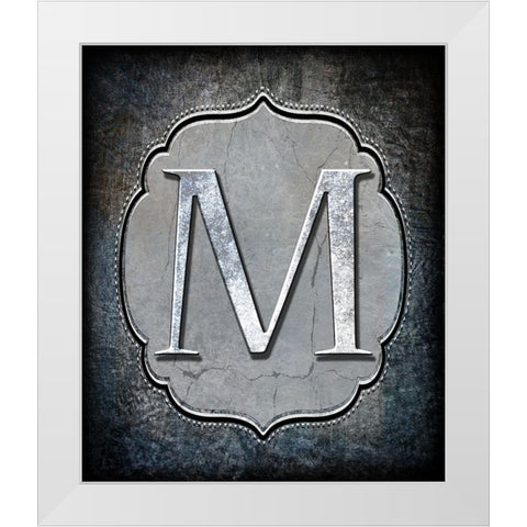 Letter M White Modern Wood Framed Art Print by LightBoxJournal