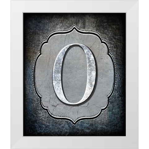 Letter O White Modern Wood Framed Art Print by LightBoxJournal