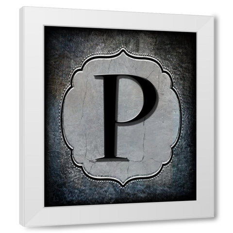 Letter P White Modern Wood Framed Art Print by LightBoxJournal