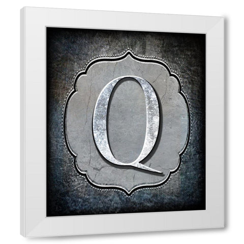 Letter Q White Modern Wood Framed Art Print by LightBoxJournal