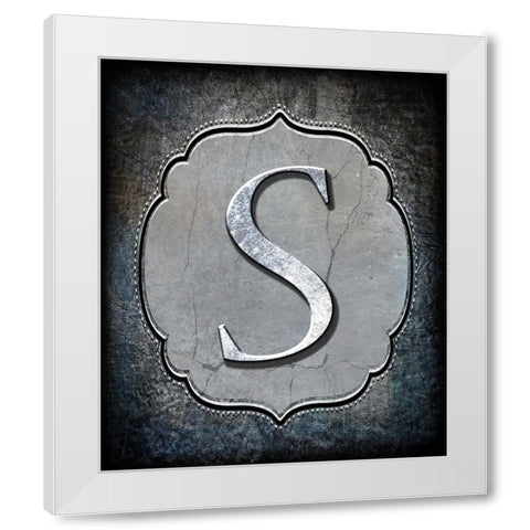 Letter S White Modern Wood Framed Art Print by LightBoxJournal