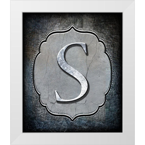 Letter S White Modern Wood Framed Art Print by LightBoxJournal