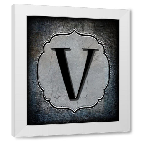 Letter V White Modern Wood Framed Art Print by LightBoxJournal