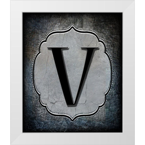 Letter V White Modern Wood Framed Art Print by LightBoxJournal