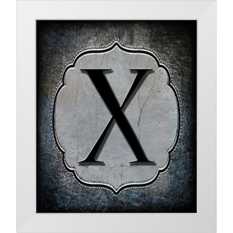 Letter X White Modern Wood Framed Art Print by LightBoxJournal