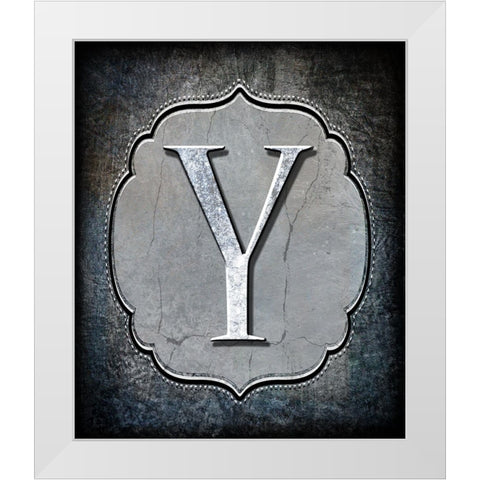 Letter Y White Modern Wood Framed Art Print by LightBoxJournal