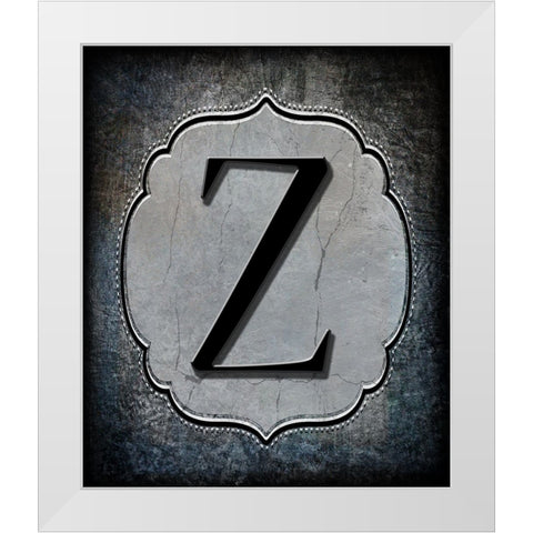 Letter Z White Modern Wood Framed Art Print by LightBoxJournal