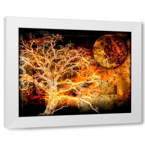 A Ravens World White Modern Wood Framed Art Print by LightBoxJournal