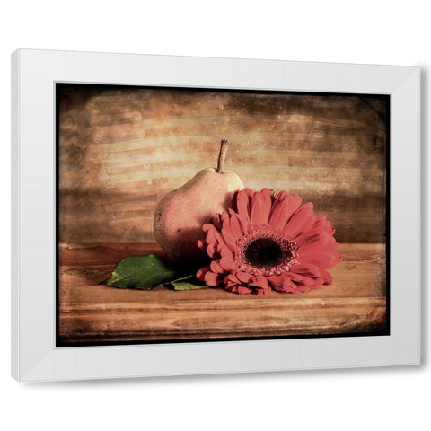 Kitchen Pear 1 White Modern Wood Framed Art Print by LightBoxJournal