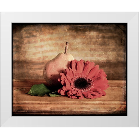 Kitchen Pear 1 White Modern Wood Framed Art Print by LightBoxJournal