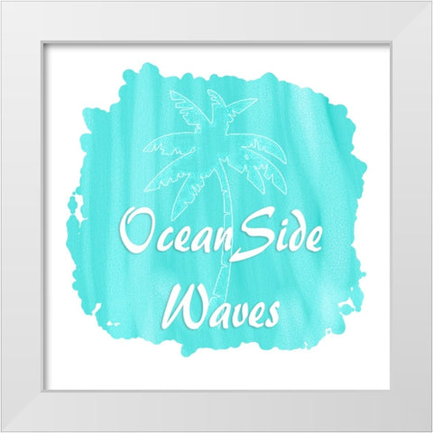 Lifes A Beach Ocean Side Surf White Modern Wood Framed Art Print by LightBoxJournal