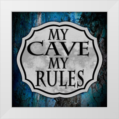 Man Cave 2 White Modern Wood Framed Art Print by LightBoxJournal
