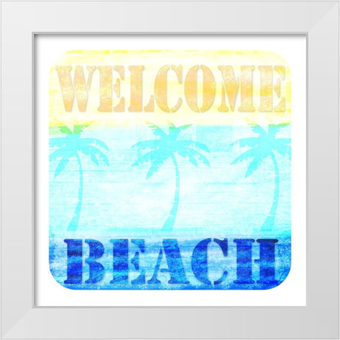 Welcome Beach 2 White Modern Wood Framed Art Print by LightBoxJournal