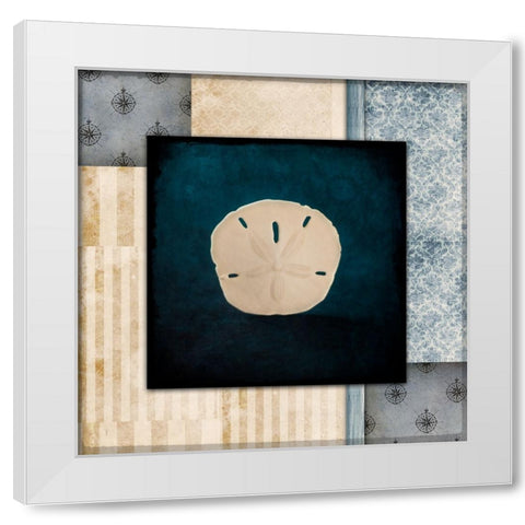 Blue Sea Sand Dollar White Modern Wood Framed Art Print by LightBoxJournal