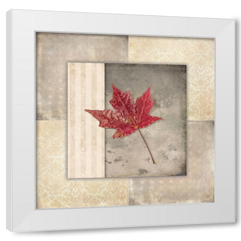 Lodge Leaf Tile 1 White Modern Wood Framed Art Print by LightBoxJournal