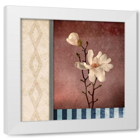 Magnolia Diamond 2 White Modern Wood Framed Art Print by LightBoxJournal
