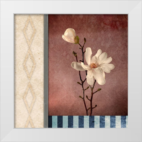 Magnolia Diamond 2 White Modern Wood Framed Art Print by LightBoxJournal
