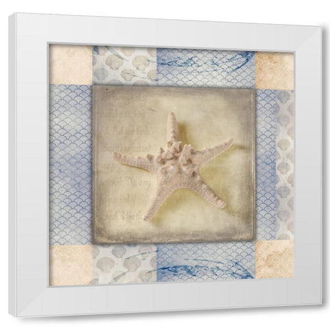 White Sea Bumpy Star White Modern Wood Framed Art Print by LightBoxJournal