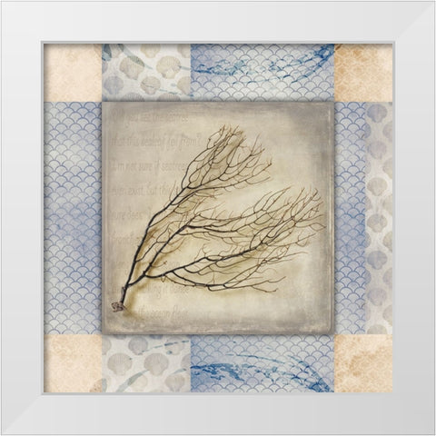 White Sea Sea Leaf White Modern Wood Framed Art Print by LightBoxJournal