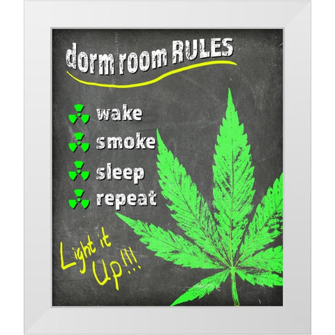 Dorm Room Light It Up White Modern Wood Framed Art Print by LightBoxJournal