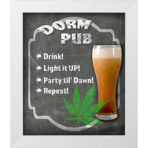 Dorm Room Pub White Modern Wood Framed Art Print by LightBoxJournal