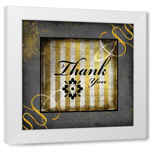 Black And Gold - Thank you 2 White Modern Wood Framed Art Print by LightBoxJournal