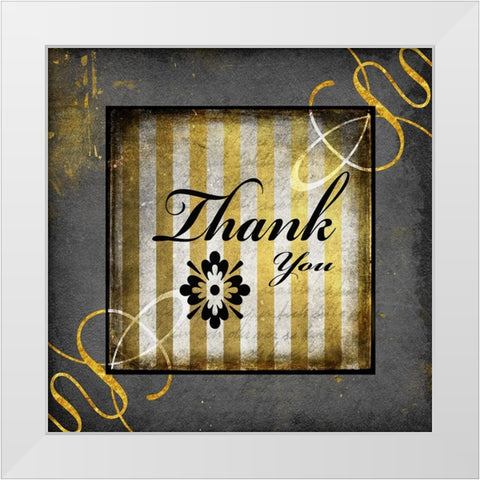 Black And Gold - Thank you 2 White Modern Wood Framed Art Print by LightBoxJournal