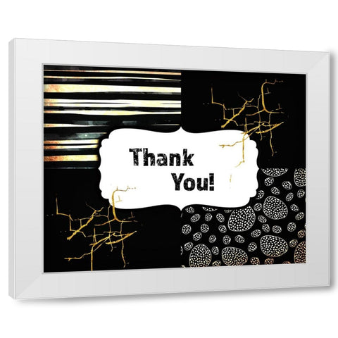 Black And Gold - Thank you 3 White Modern Wood Framed Art Print by LightBoxJournal