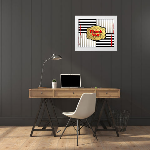 Black And Gold - Thank you 4 White Modern Wood Framed Art Print by LightBoxJournal