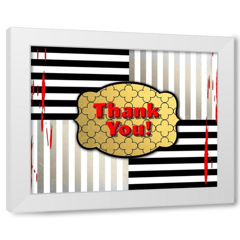 Black And Gold - Thank you 4 White Modern Wood Framed Art Print by LightBoxJournal