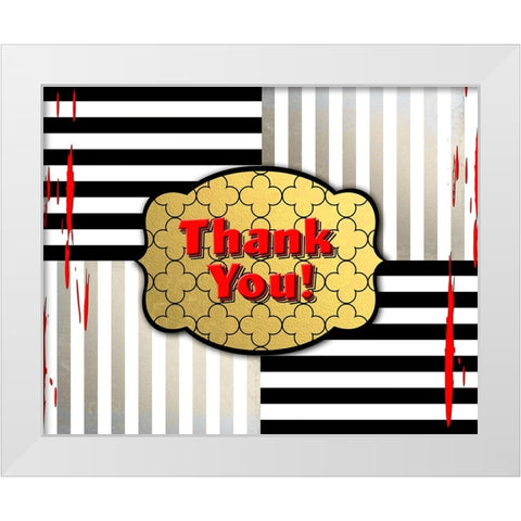 Black And Gold - Thank you 4 White Modern Wood Framed Art Print by LightBoxJournal