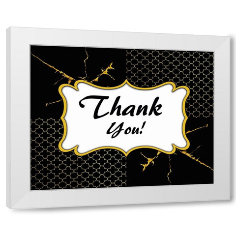 Black And Gold - Thank you 5 White Modern Wood Framed Art Print by LightBoxJournal