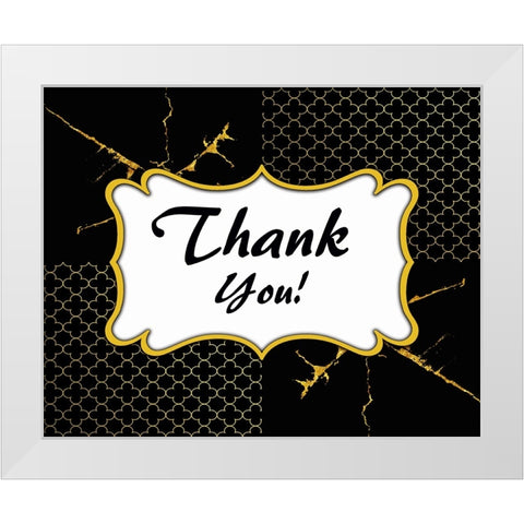 Black And Gold - Thank you 5 White Modern Wood Framed Art Print by LightBoxJournal