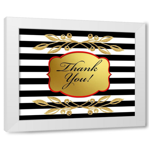 Black And Gold - Thank you 7 White Modern Wood Framed Art Print by LightBoxJournal