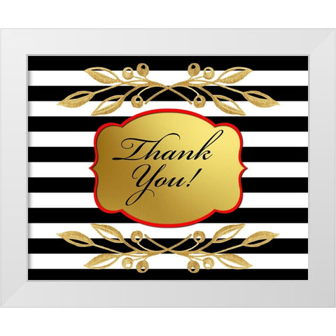 Black And Gold - Thank you 7 White Modern Wood Framed Art Print by LightBoxJournal