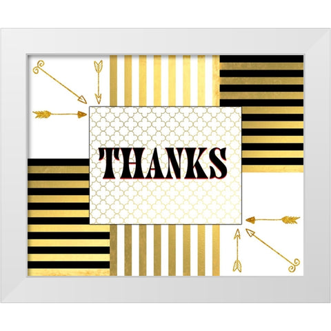 Black And Gold - Thank you 8 White Modern Wood Framed Art Print by LightBoxJournal