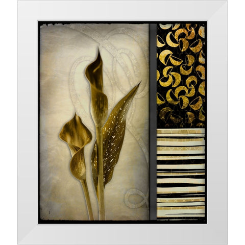 Gold Lily 1 White Modern Wood Framed Art Print by LightBoxJournal
