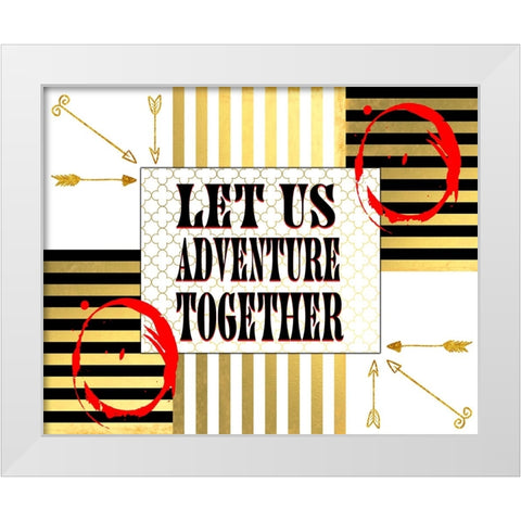 Gold Love Adventure White Modern Wood Framed Art Print by LightBoxJournal