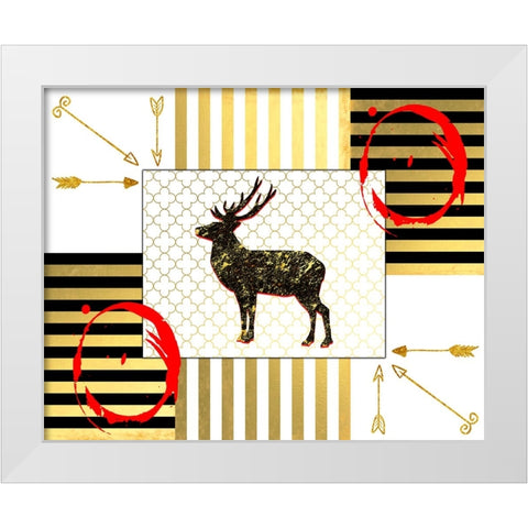 Gold Love Stag White Modern Wood Framed Art Print by LightBoxJournal