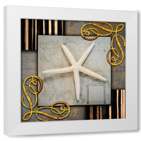 Gold Sea Scape 3 White Modern Wood Framed Art Print by LightBoxJournal