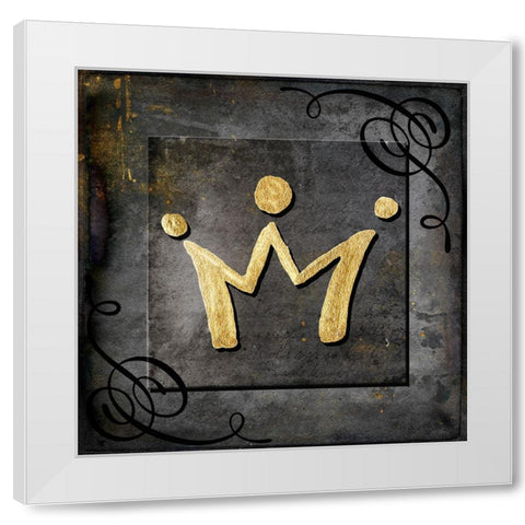 Grunge Gold Crown White Modern Wood Framed Art Print by LightBoxJournal