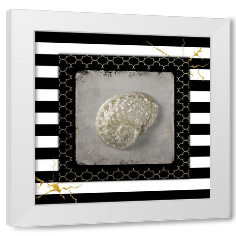 Golden Sea With Stripes 2 White Modern Wood Framed Art Print by LightBoxJournal