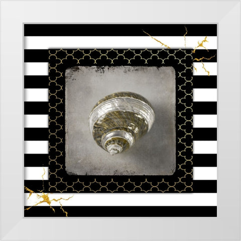 Golden Sea With Stripes 3 White Modern Wood Framed Art Print by LightBoxJournal