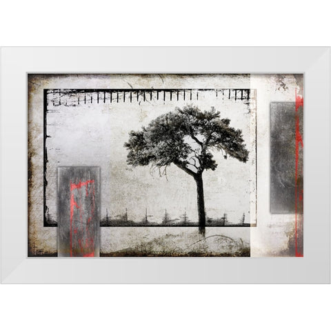 July Tree 3 White Modern Wood Framed Art Print by LightBoxJournal